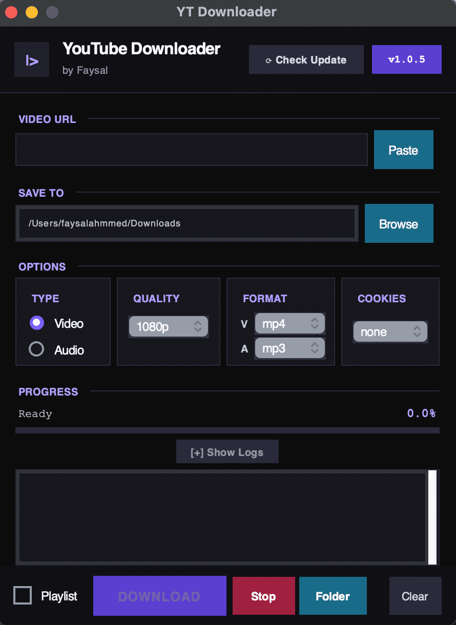 Desktop GUI interface